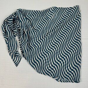 Dark Aqua and Cream Wave Pattern Suit Cover Up